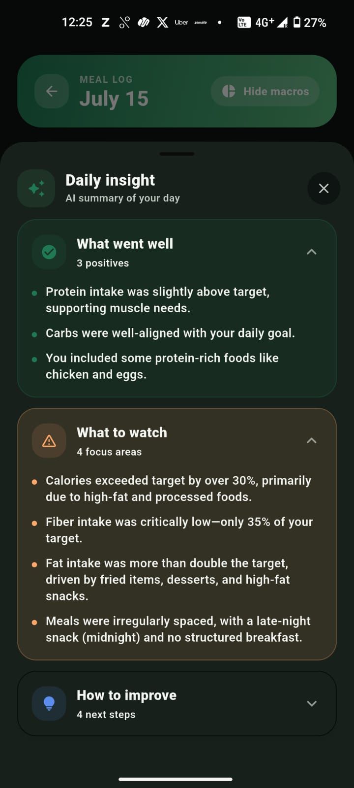 Daily insight highlighting focus areas to watch