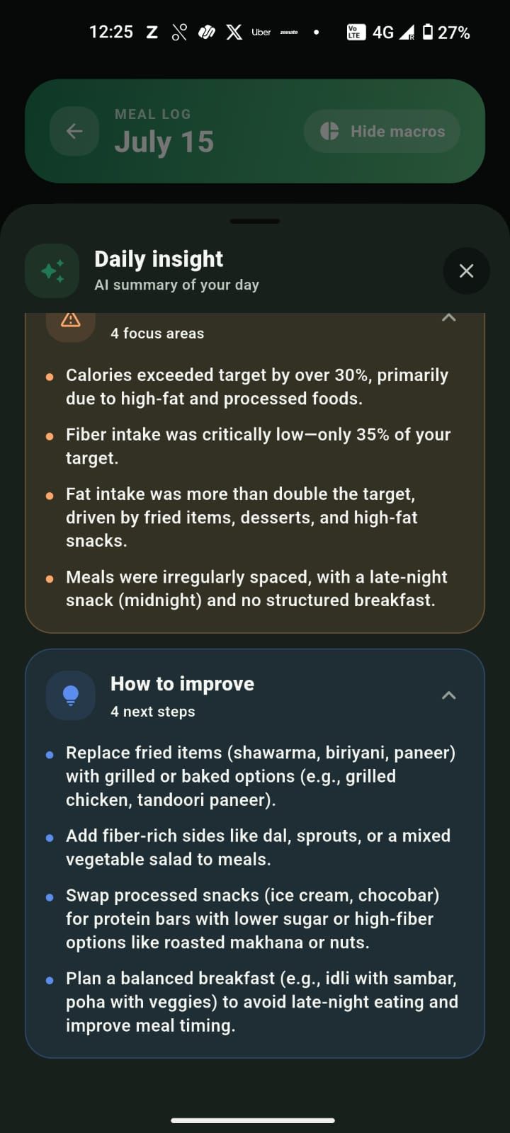 Daily insight with practical next steps to improve